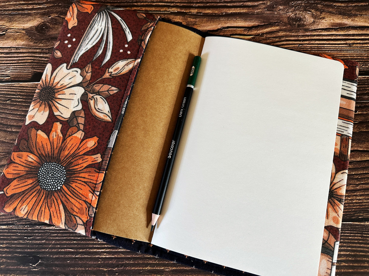 Reading Raven with Handwoven Wool Adjustable A5 Journal Cover