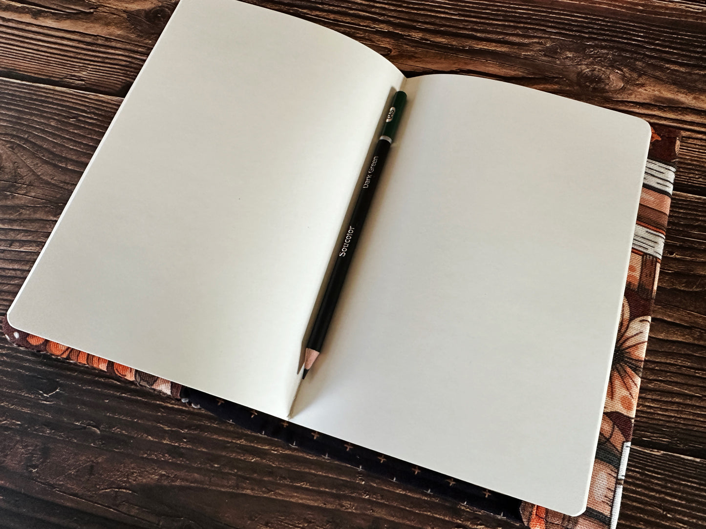 Reading Raven with Handwoven Wool Adjustable A5 Journal Cover