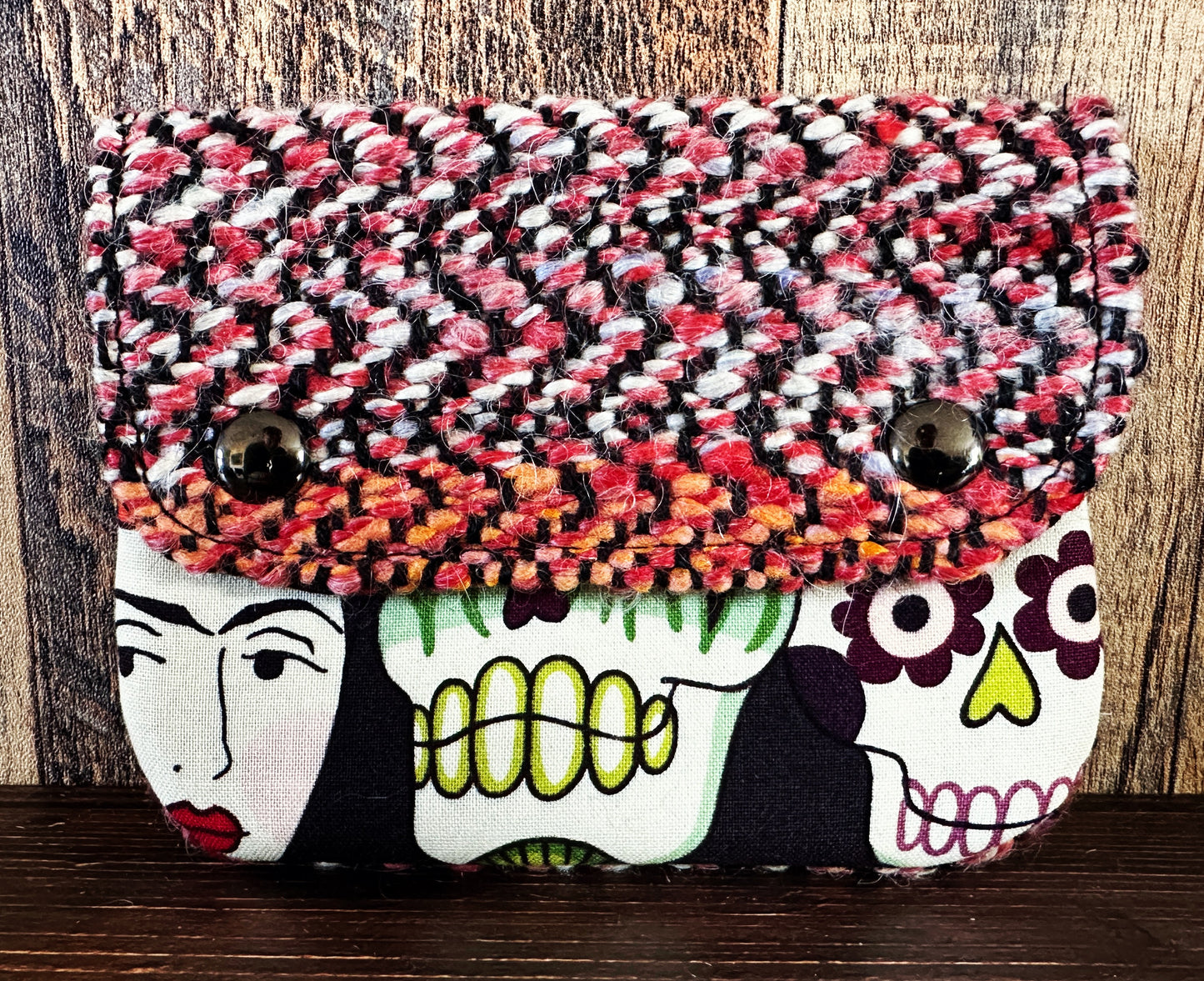 Frida and Calavera & Woven Wool Simple Card Wallet