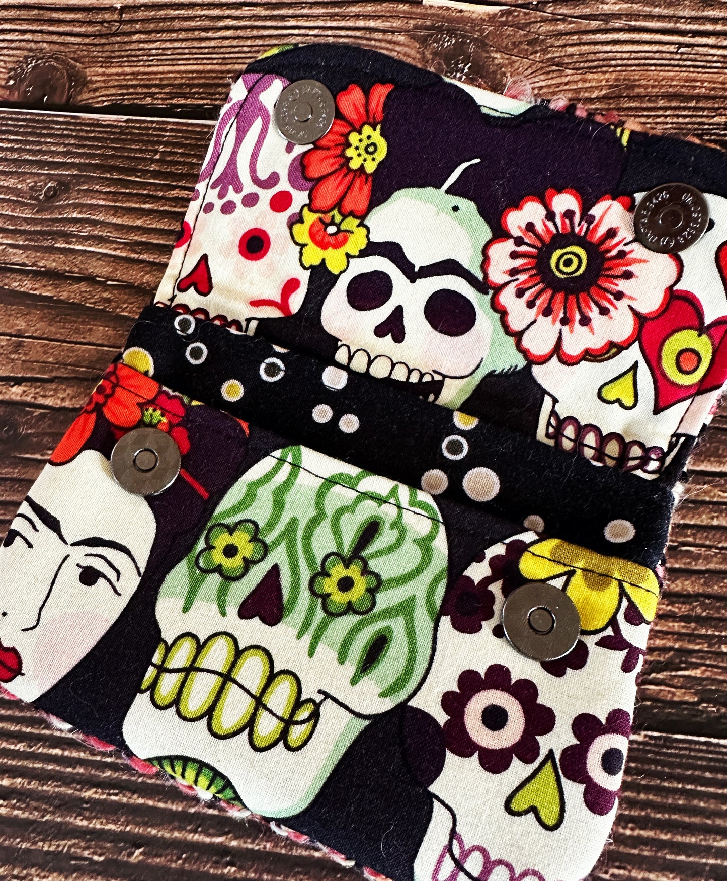 Frida and Calavera & Woven Wool Simple Card Wallet