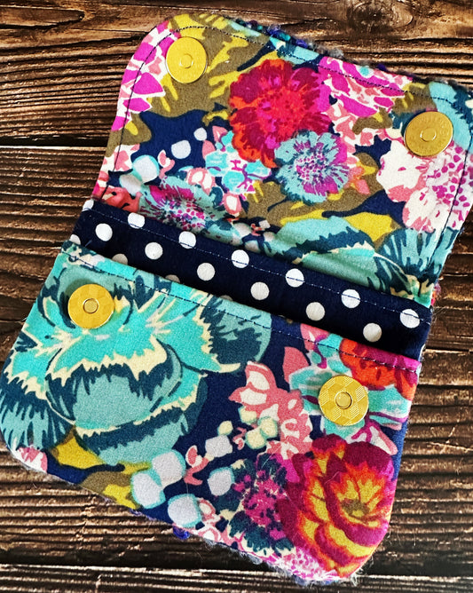 Flower Garden & Woven Wool Simple Card Wallet