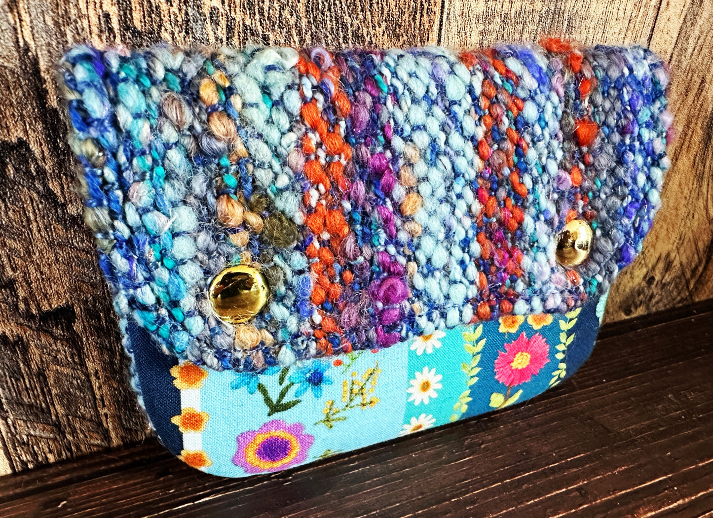 Flower Garden & Woven Wool Simple Card Wallet