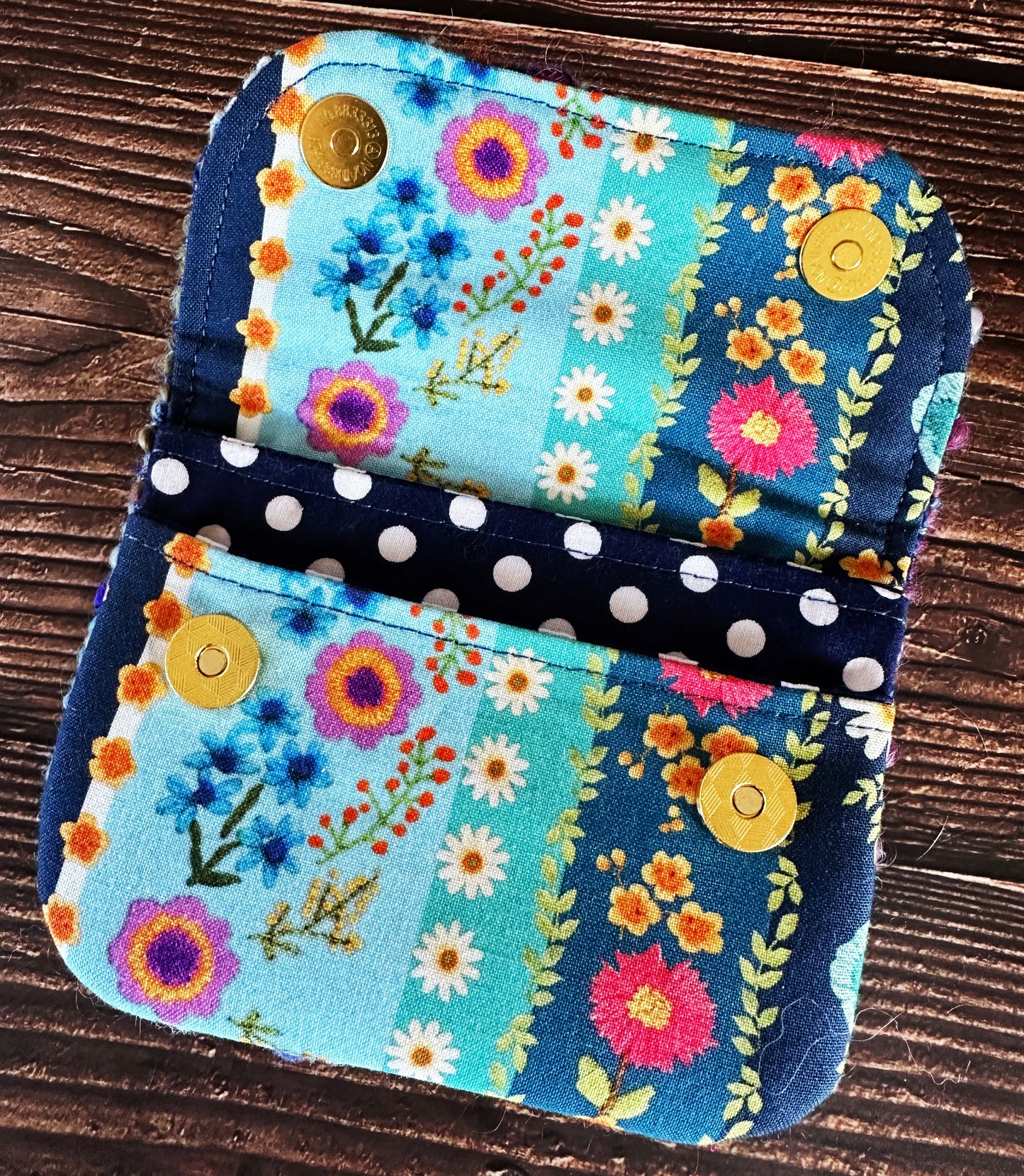 Flower Garden & Woven Wool Simple Card Wallet