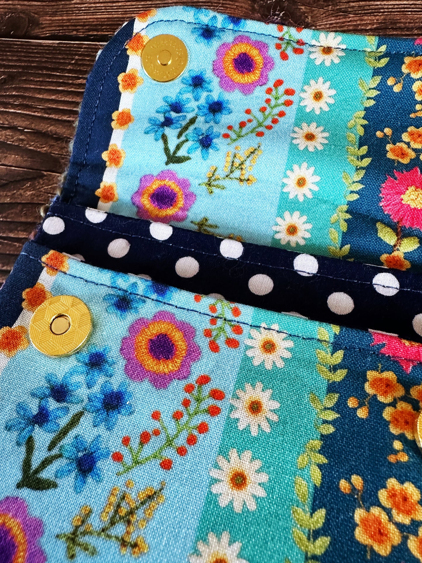 Flower Garden & Woven Wool Simple Card Wallet