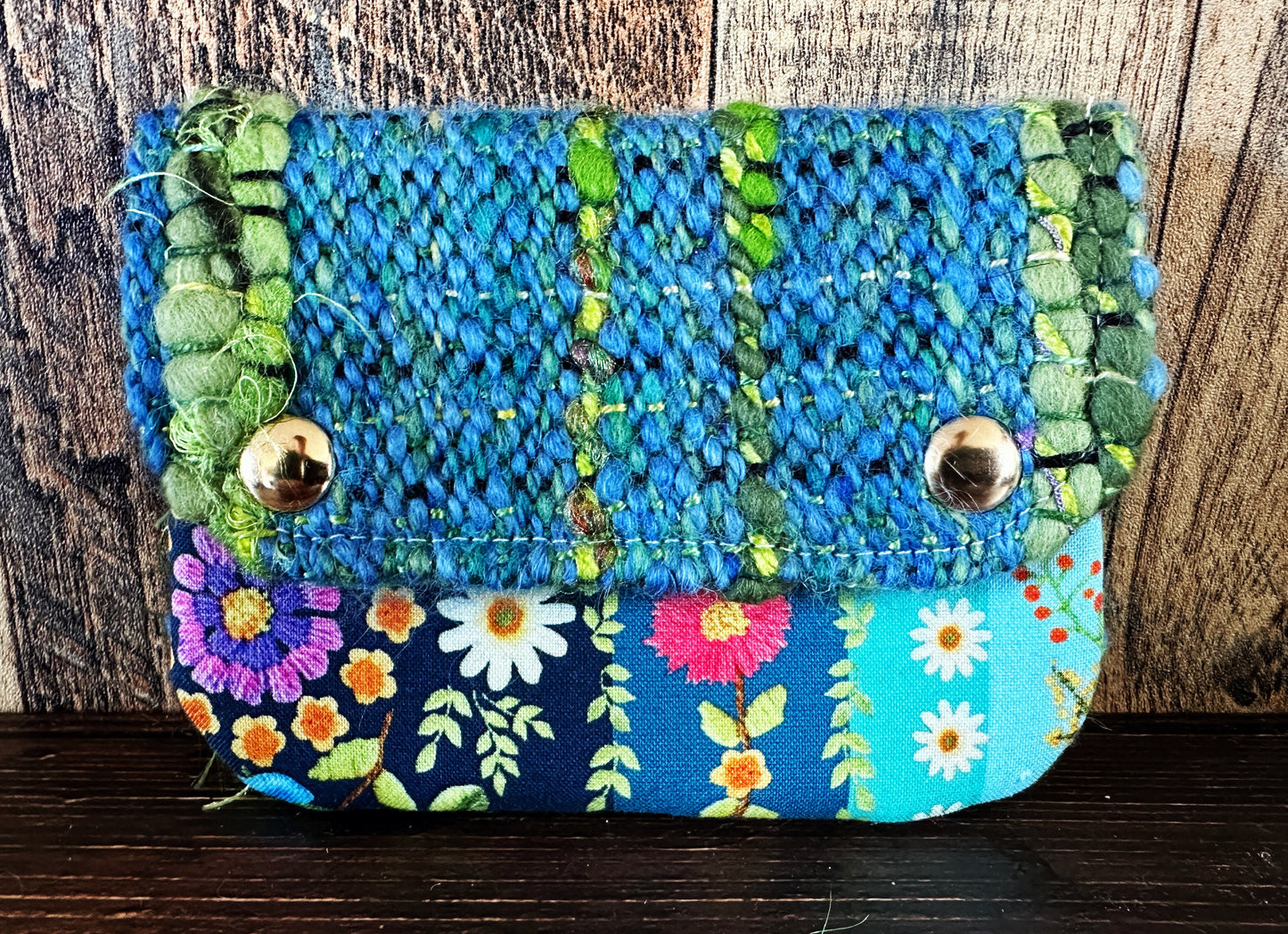 Fabulous Floral & Woven Wool Simple Card Wallet