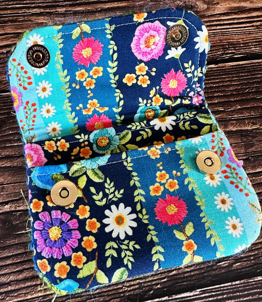 Fabulous Floral & Woven Wool Simple Card Wallet