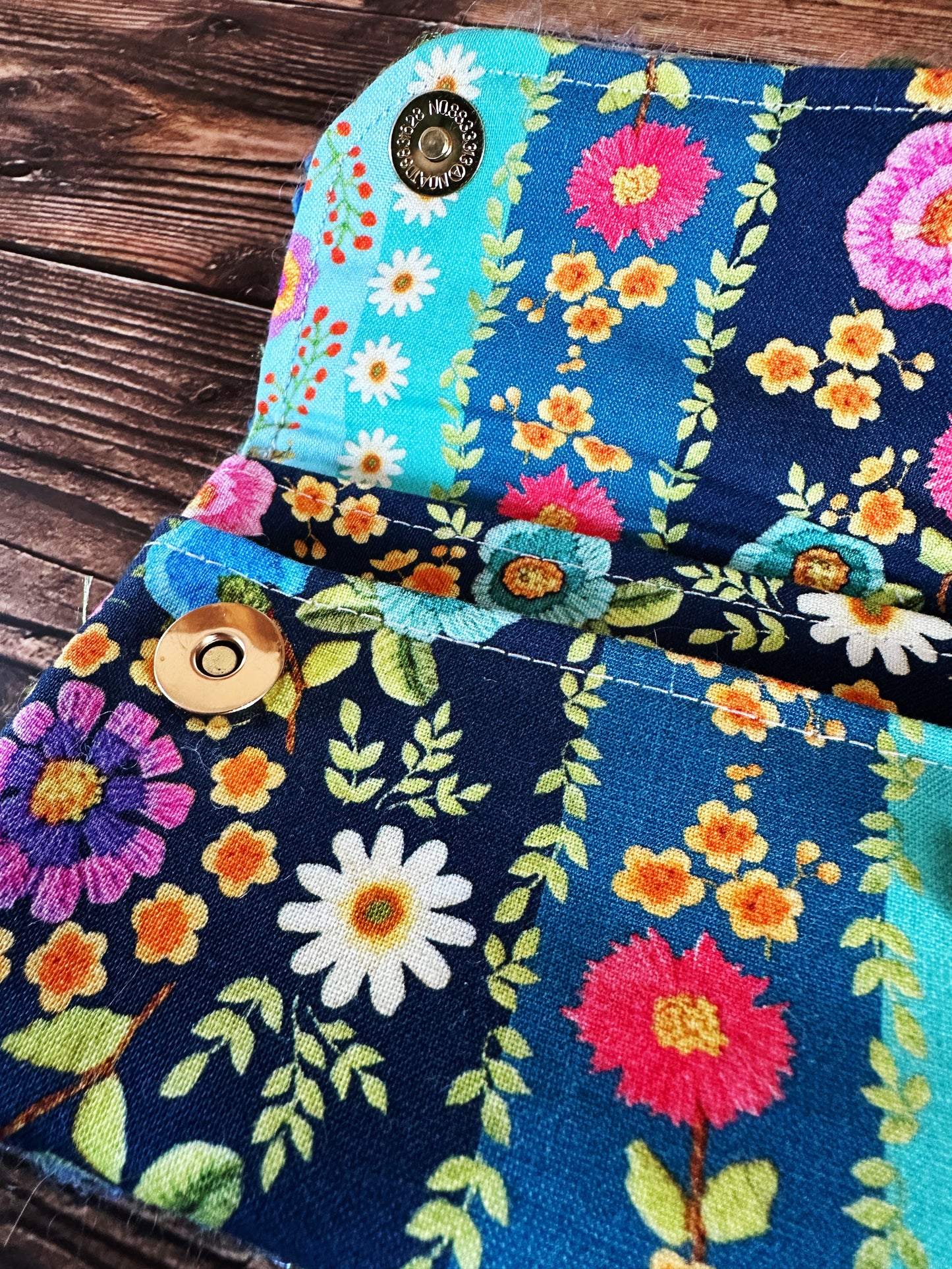 Fabulous Floral & Woven Wool Simple Card Wallet