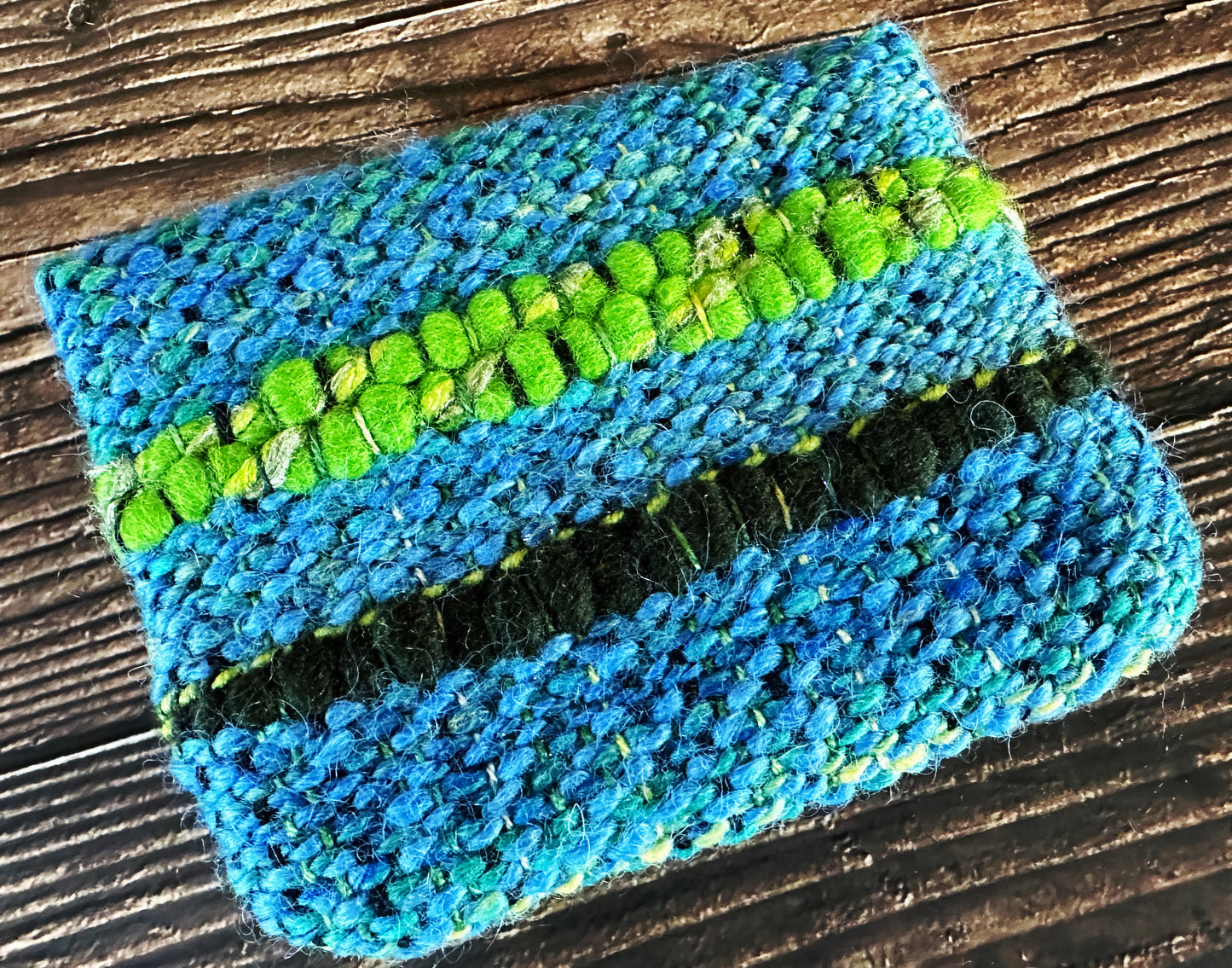 Elegant Flowers & Woven Wool Simple Card Wallet