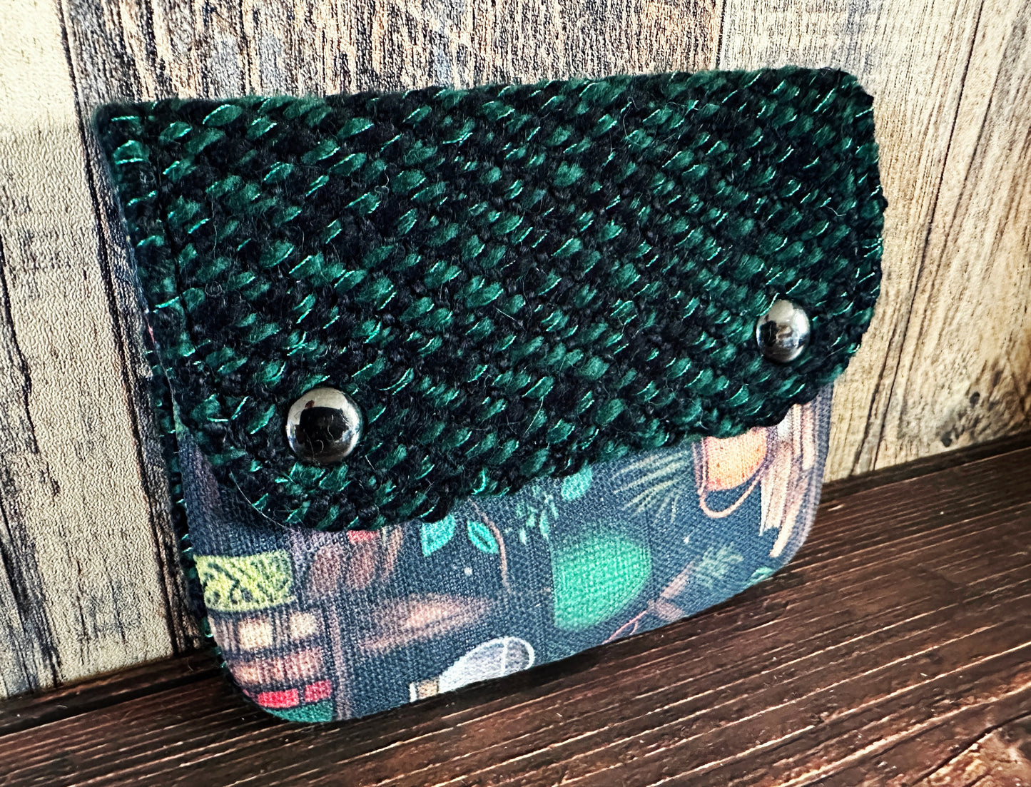 Dark Academia and Book Lover & Woven Wool Simple Card Wallet