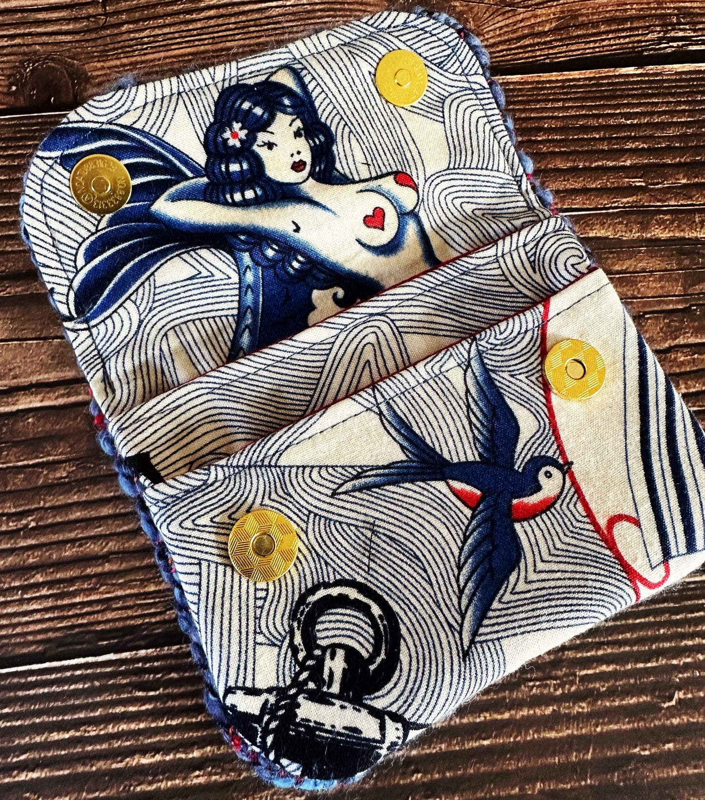 Hello Sailor! & Woven Wool Simple Card Wallet