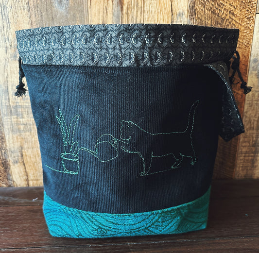 Void Kitty in the Library Medium Project Bag