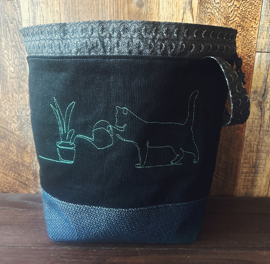 Void Kitty in the Library Large Project Bag