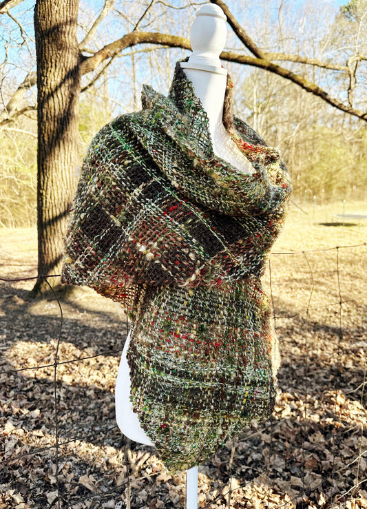 Grandmother Tree ~ Handspun & Handwoven Shawl