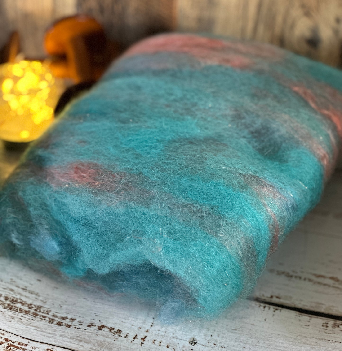 BFL, Mohair, and Cashgora Art Batt for Spinning or Felting