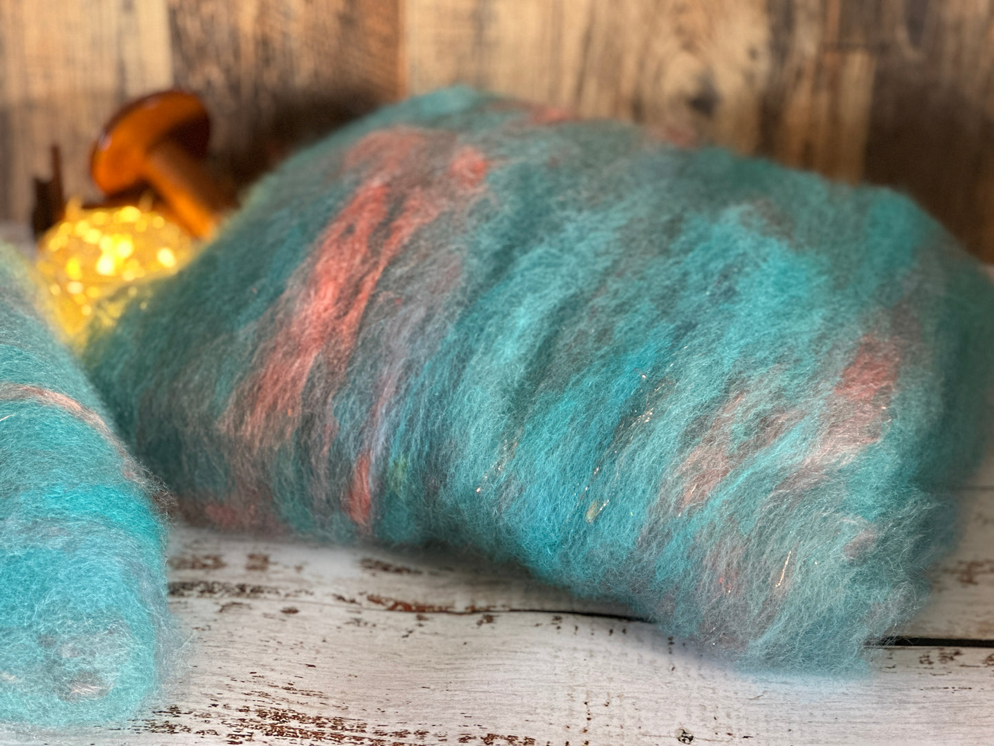 BFL, Mohair, and Cashgora Art Batt for Spinning or Felting