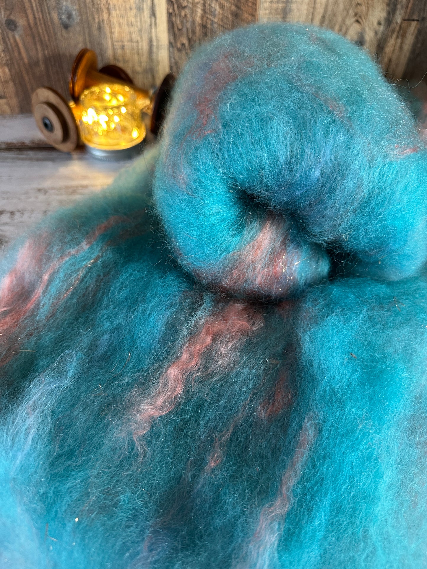 BFL, Mohair, and Cashgora Art Batt for Spinning or Felting