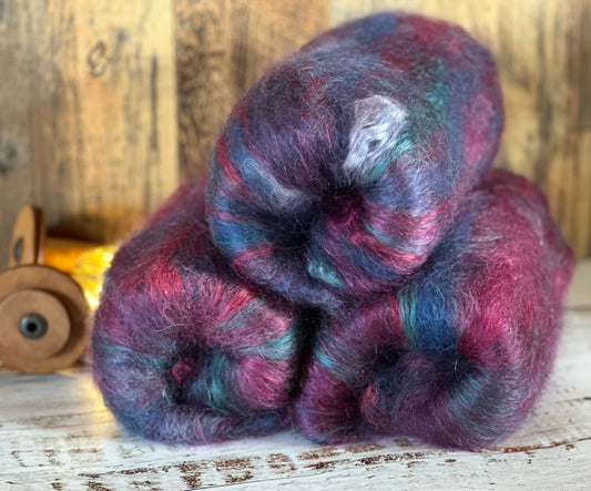 Mohair, Bamboo, BFL and Cashgora Art Batt for Spinning or Felting