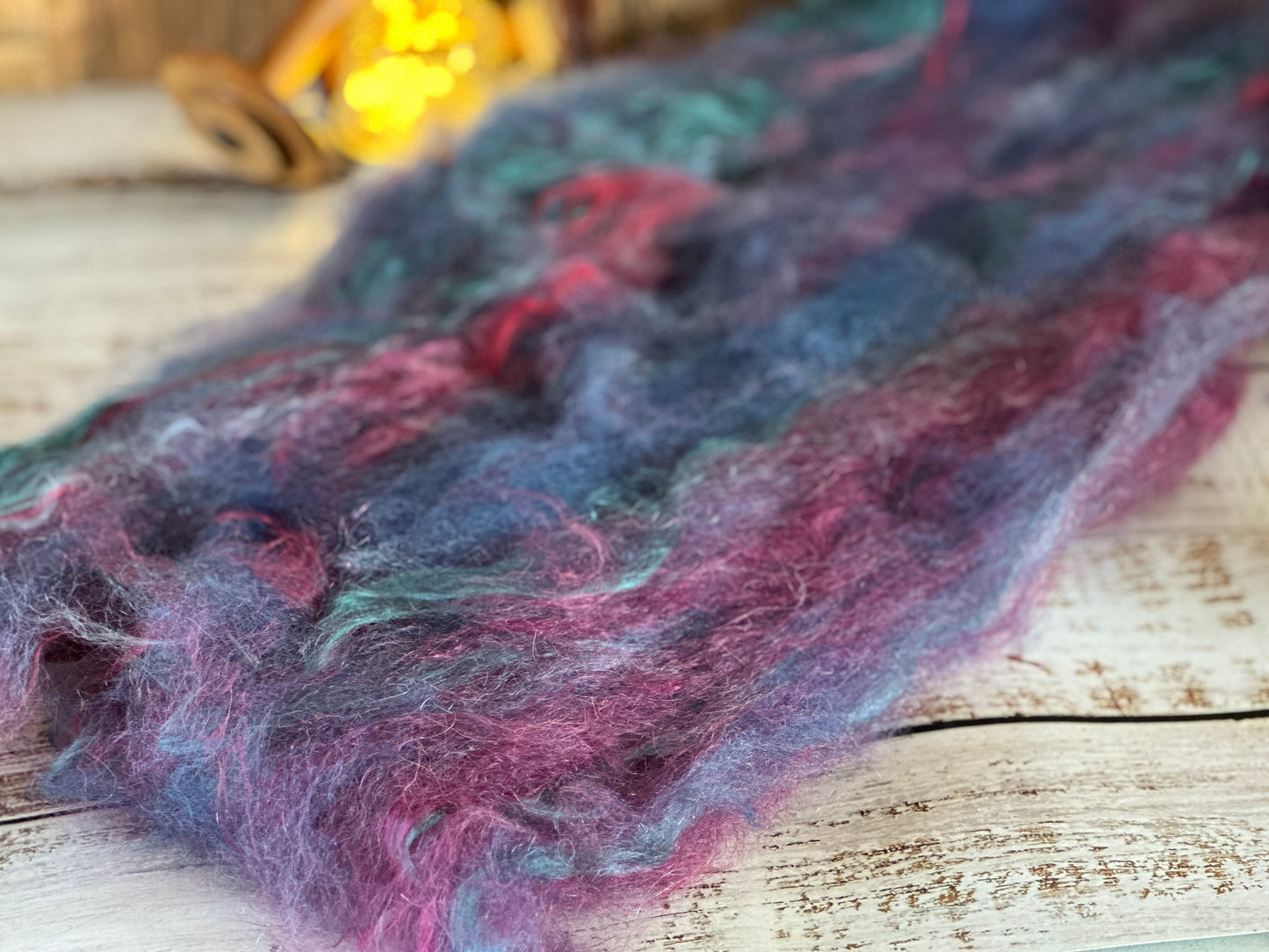 Mohair, Bamboo, BFL and Cashgora Art Batt for Spinning or Felting