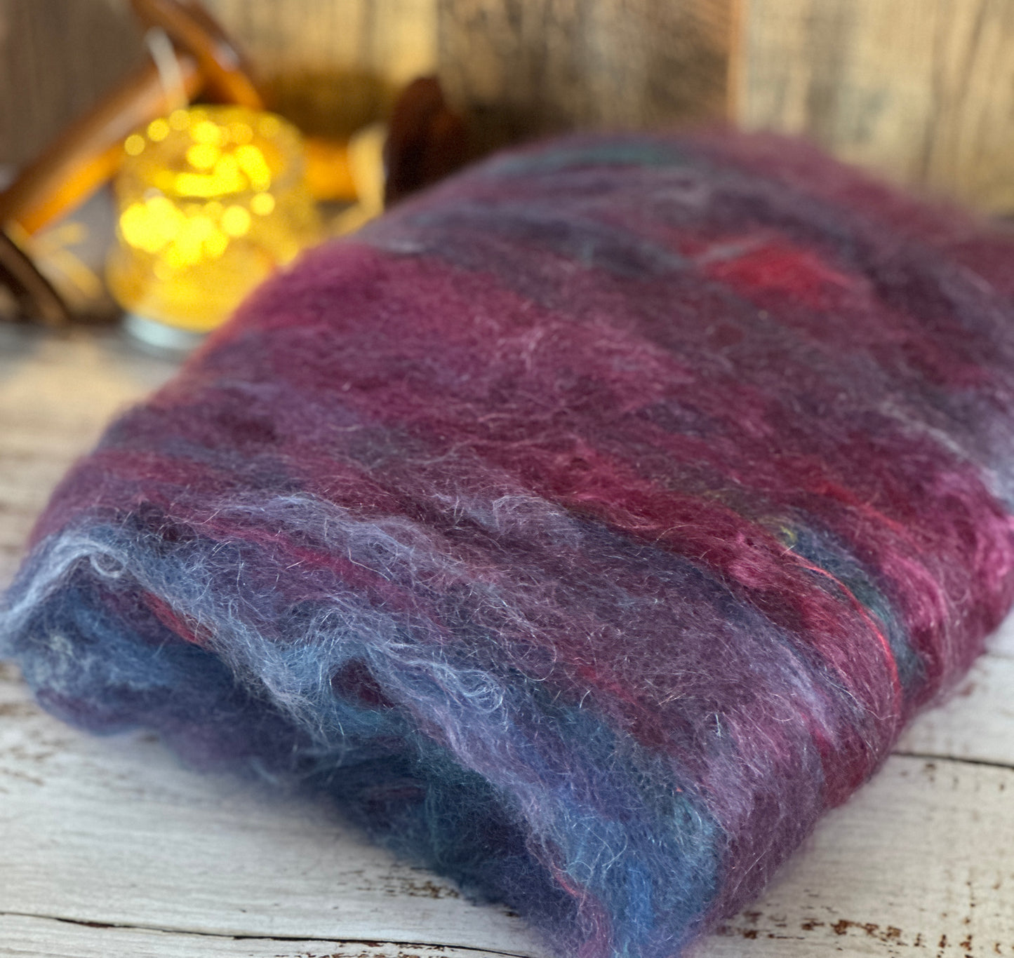 Mohair, Bamboo, BFL and Cashgora Art Batt for Spinning or Felting
