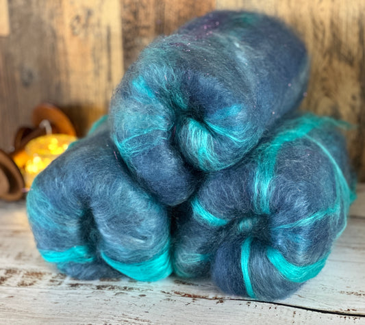 Mohair, Bamboo, BFL and Cashgora Art Batt for Spinning or Felting