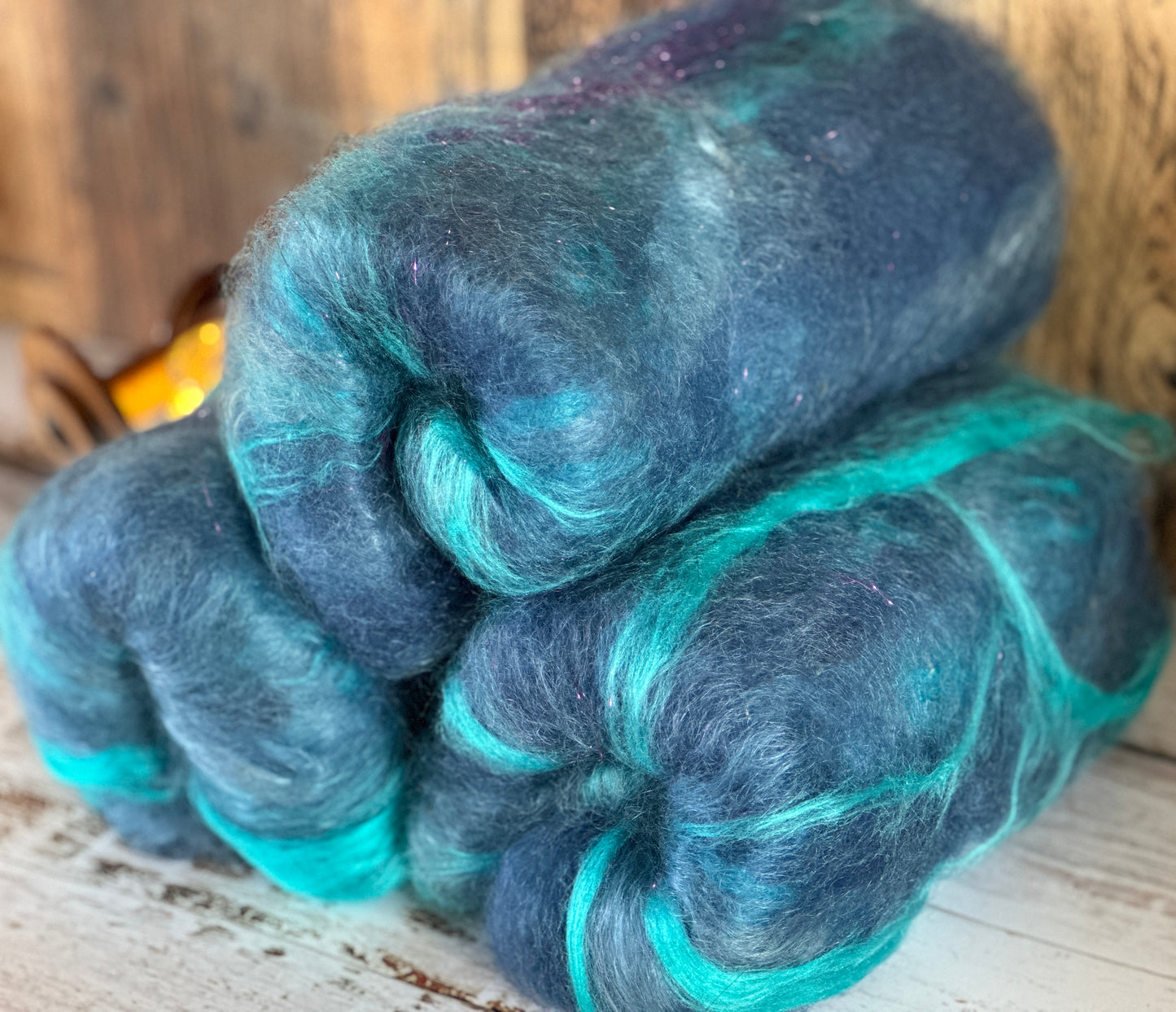 Mohair, Bamboo, BFL and Cashgora Art Batt for Spinning or Felting