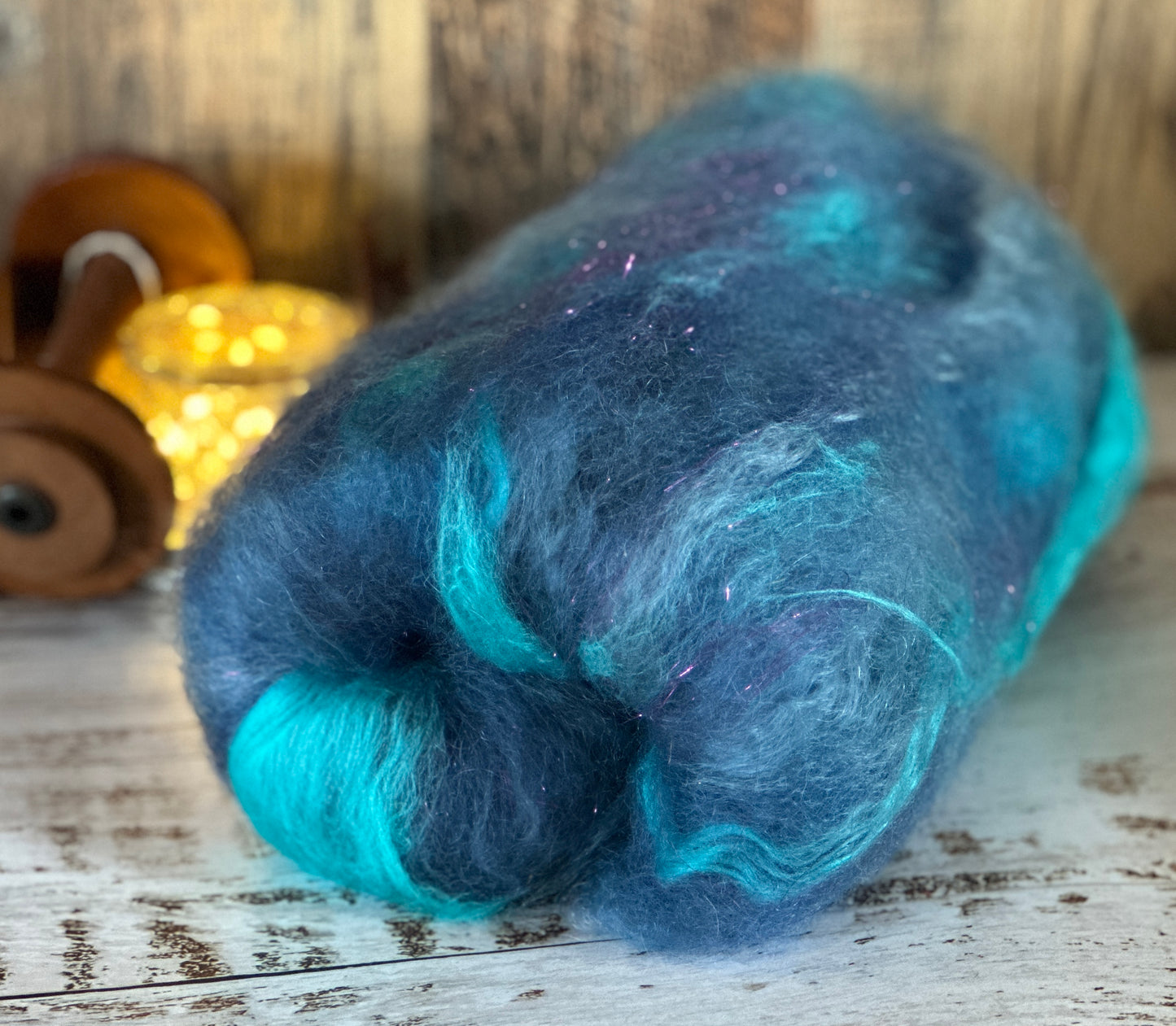 Mohair, Bamboo, BFL and Cashgora Art Batt for Spinning or Felting