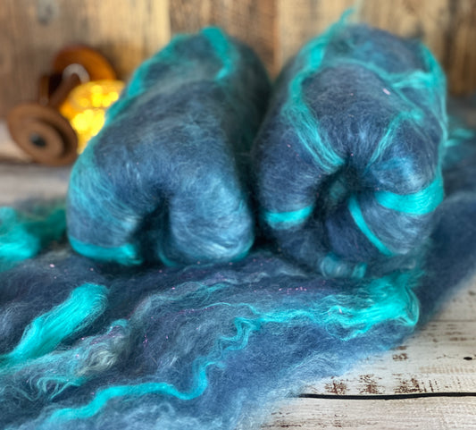 Mohair, Bamboo, BFL and Cashgora Art Batt for Spinning or Felting