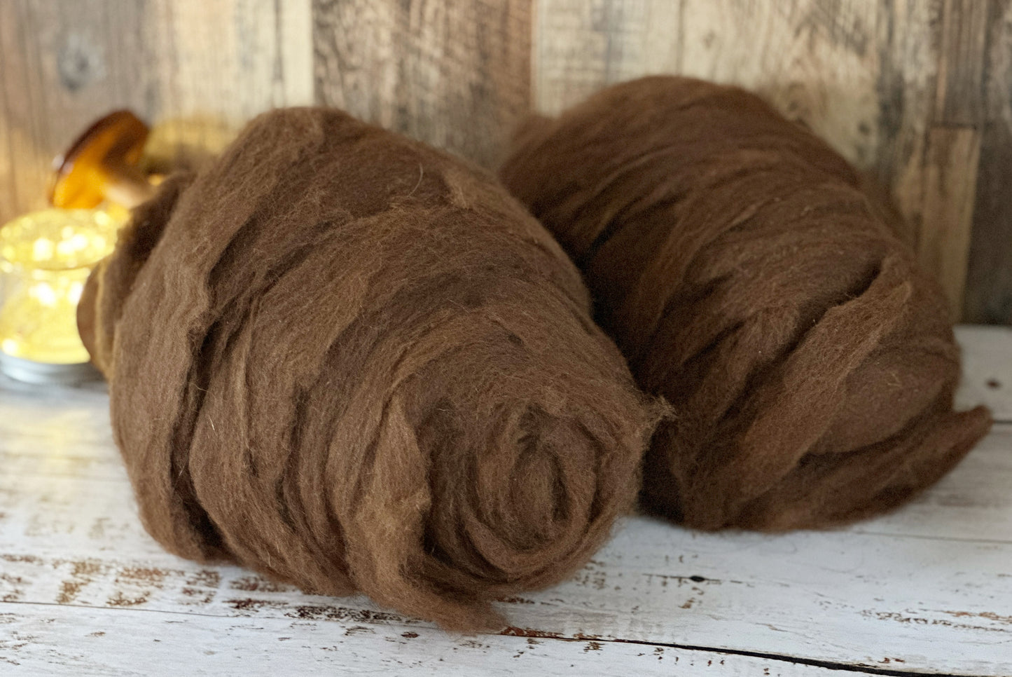Llama Roving from Cinnamon ~ 3 oz Bitty Bump
