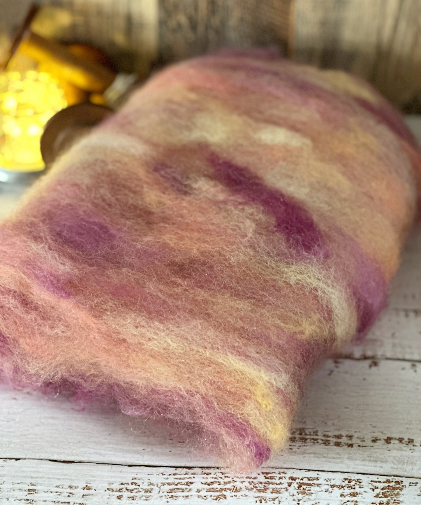 Mohair and BFL Wool Art Batt for Spinning or Felting