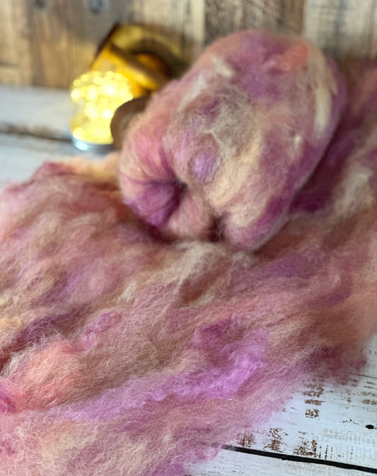 Mohair and BFL Wool Art Batt for Spinning or Felting