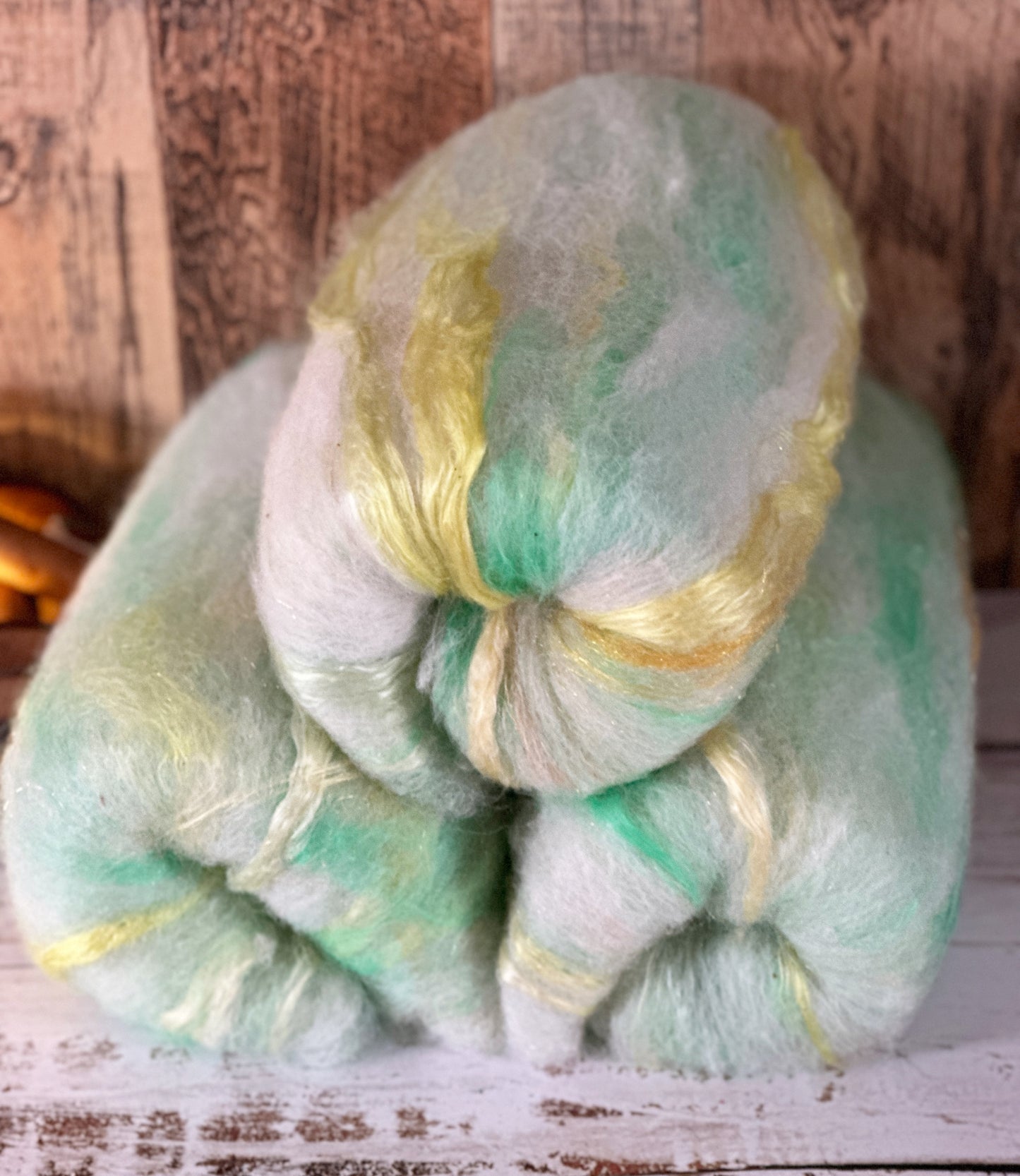 Alpaca, Cashgora, and Silk Art Batt for Spinning or Felting