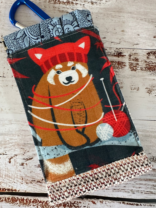 Red Panda Phone Pouch with Internal Card Pocket