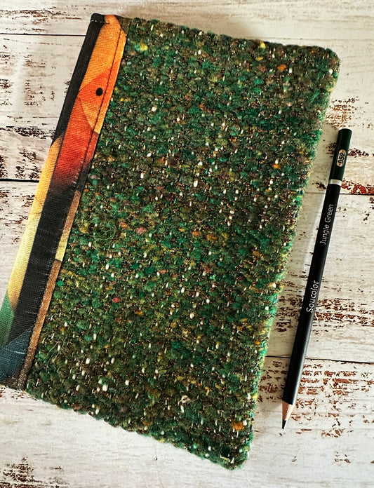 Abstract Foxes with Handwoven Wool Adjustable A5 Journal Cover