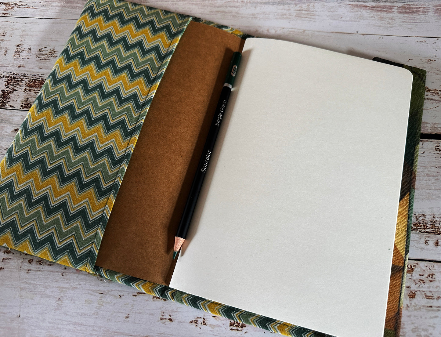 Abstract Foxes with Handwoven Wool Adjustable A5 Journal Cover