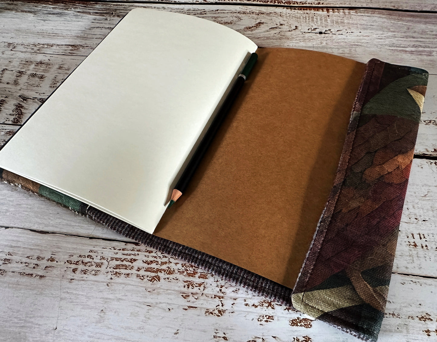 Songbirds with Handwoven Wool Adjustable A5 Journal Cover