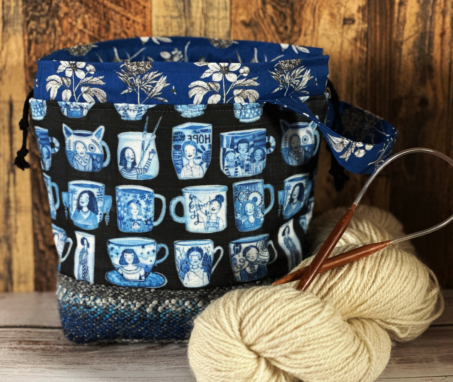 Famous Women with Handwoven Wool Small Project Bag