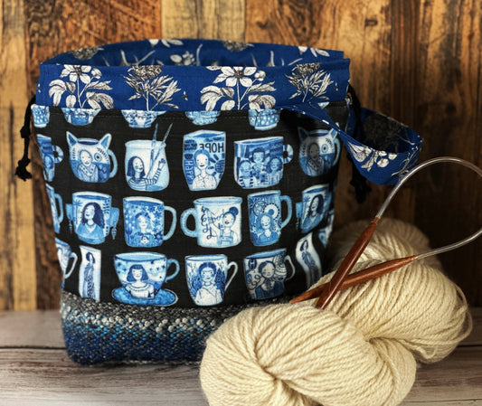 Famous Women with Handwoven Wool Small Project Bag