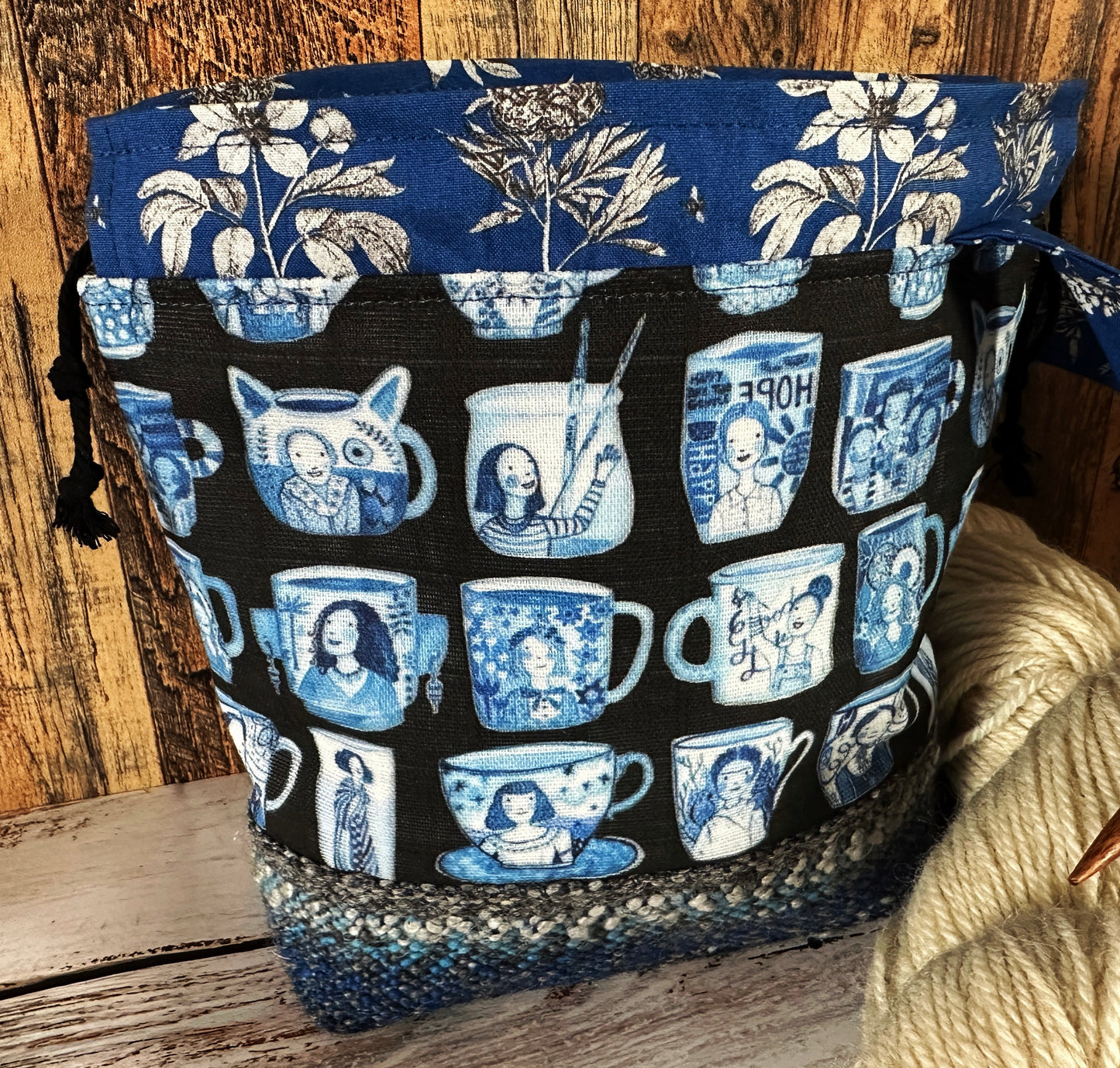 Famous Women with Handwoven Wool Small Project Bag