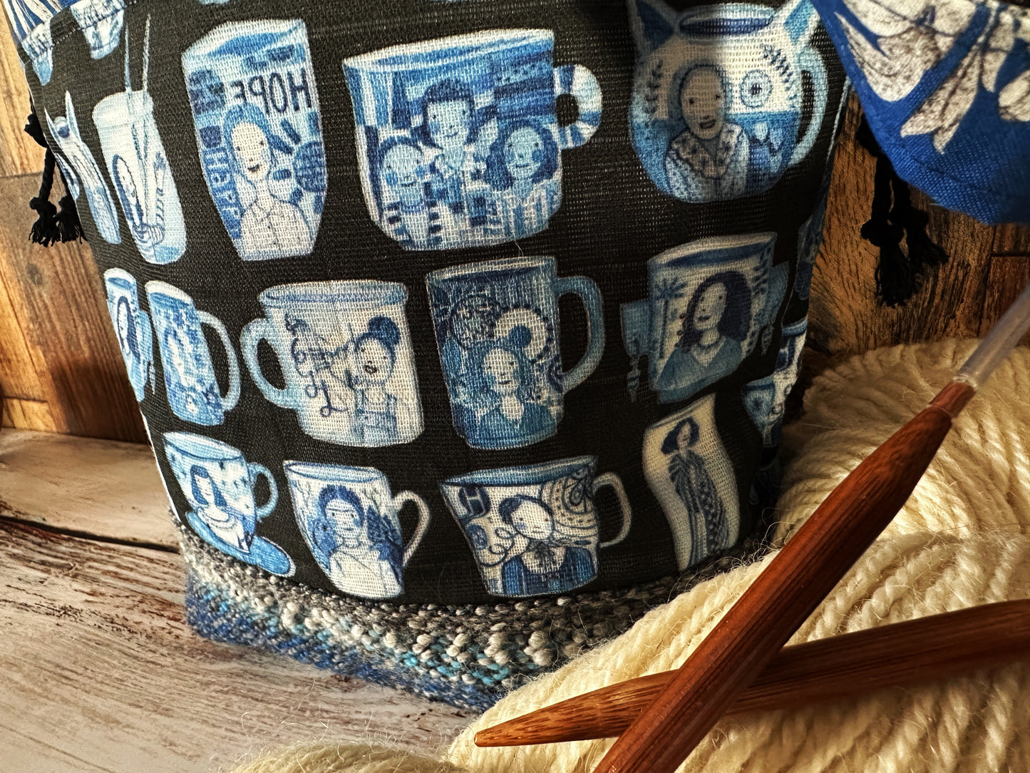 Famous Women with Handwoven Wool Small Project Bag