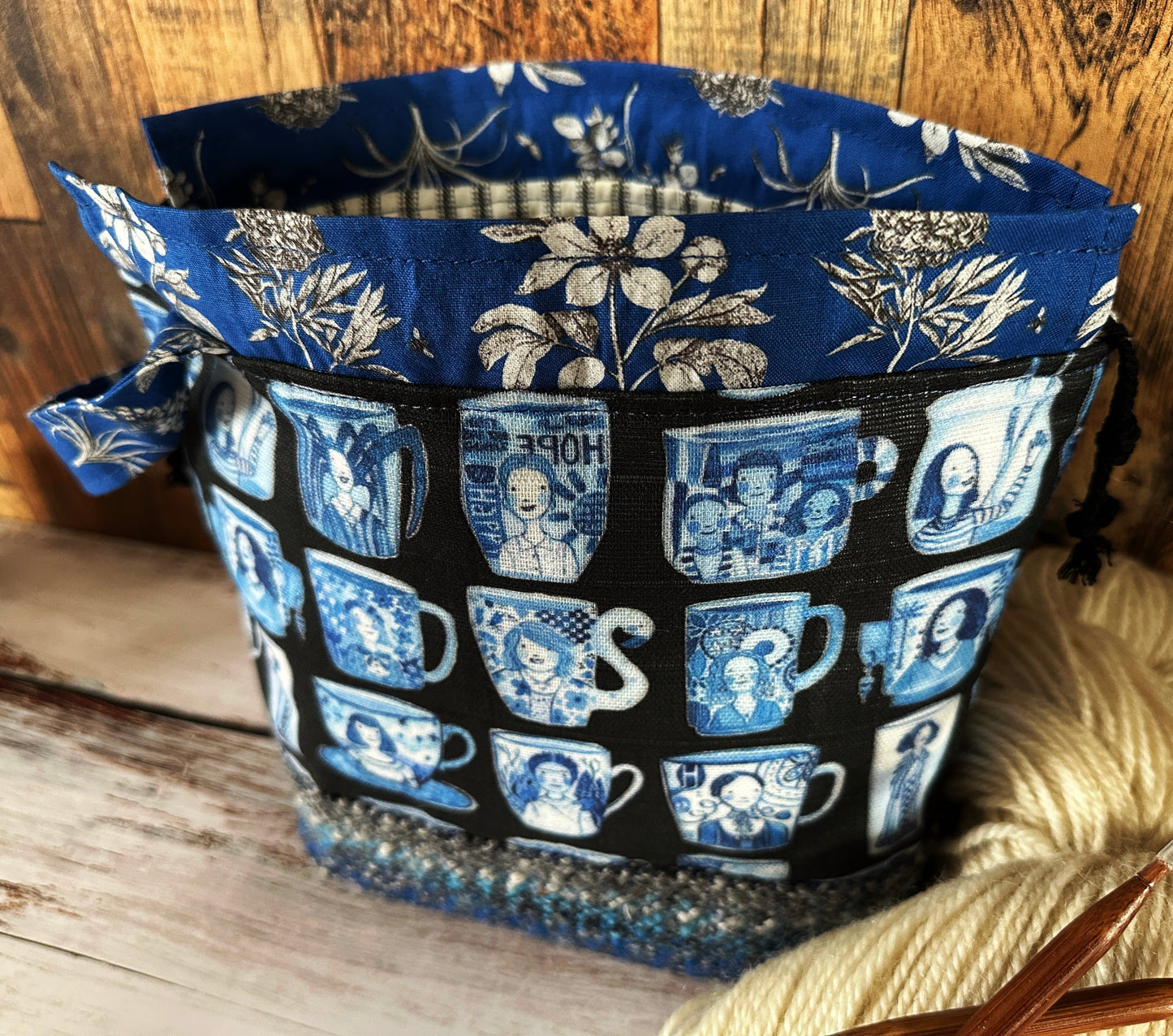 Famous Women with Handwoven Wool Small Project Bag