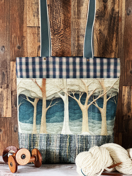 Winter Woods & Handwoven Wool Extra Large Tote