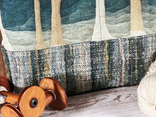 Winter Woods & Handwoven Wool Extra Large Tote