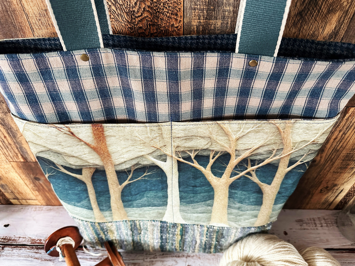 Winter Woods & Handwoven Wool Extra Large Tote