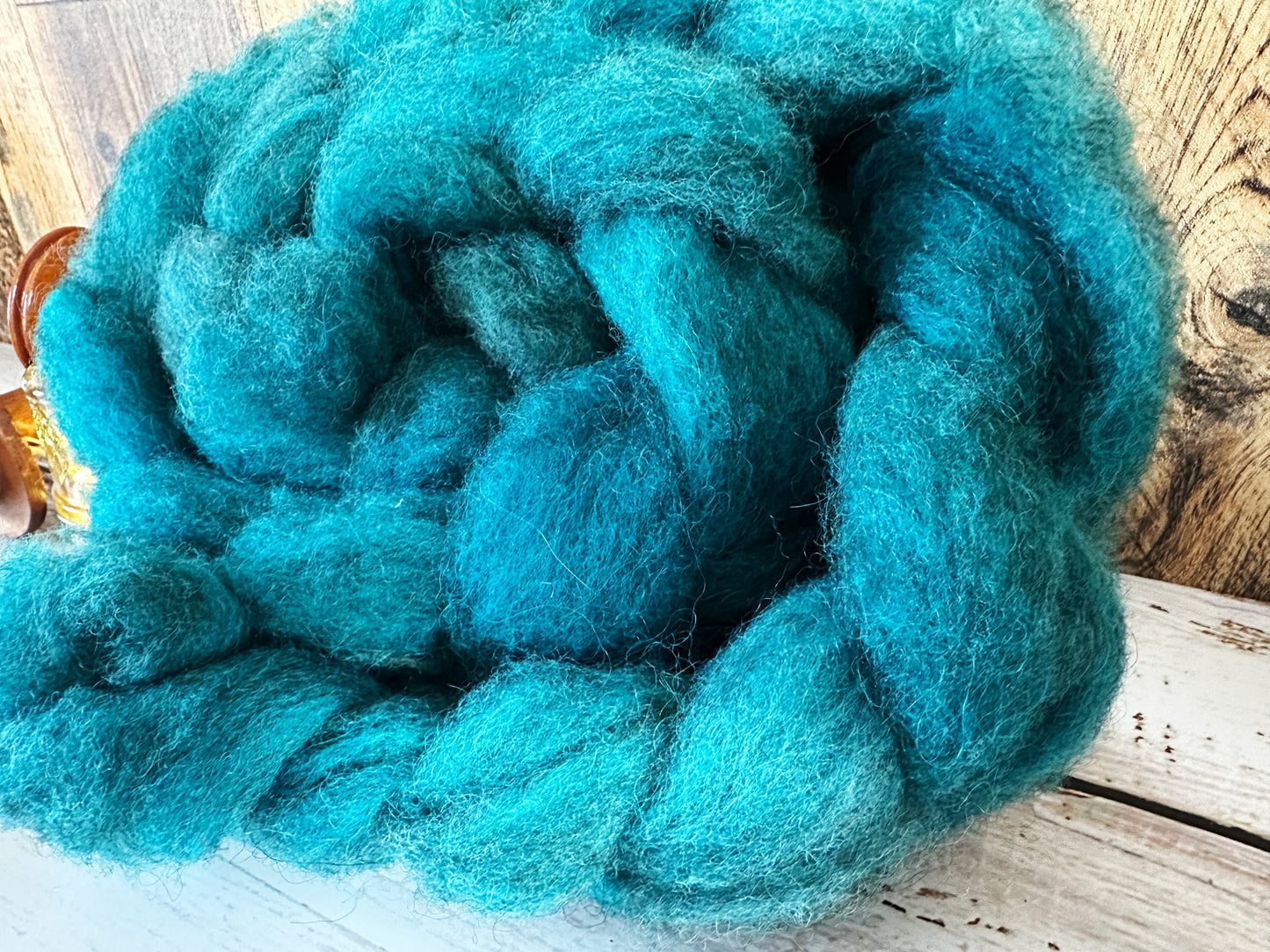 Carribean Blue 80/20 Shetland and Southdown Heathered Wool Roving