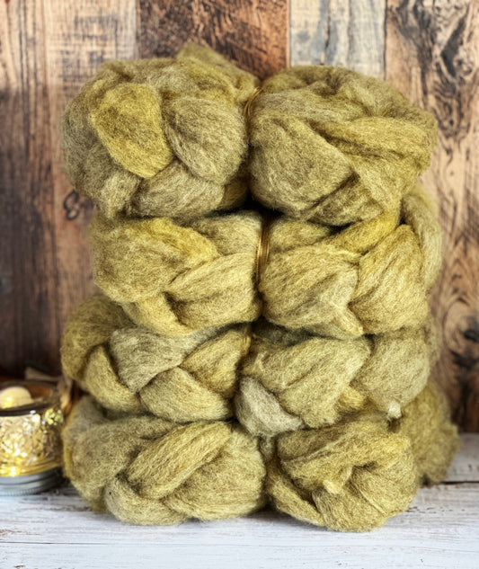 Duckling Yellow 80/20 Shetland and Southdown Heathered Wool Roving