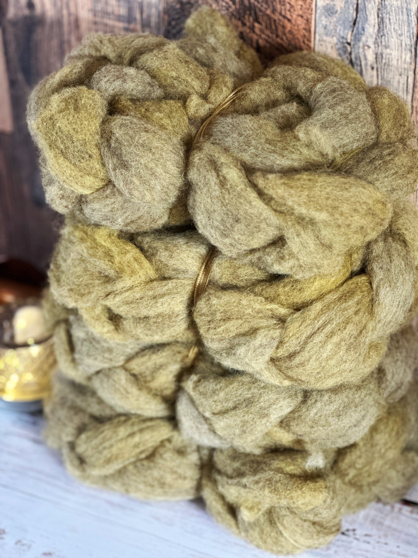 Duckling Yellow 80/20 Shetland and Southdown Heathered Wool Roving