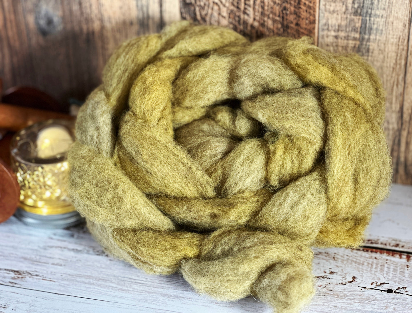Duckling Yellow 80/20 Shetland and Southdown Heathered Wool Roving