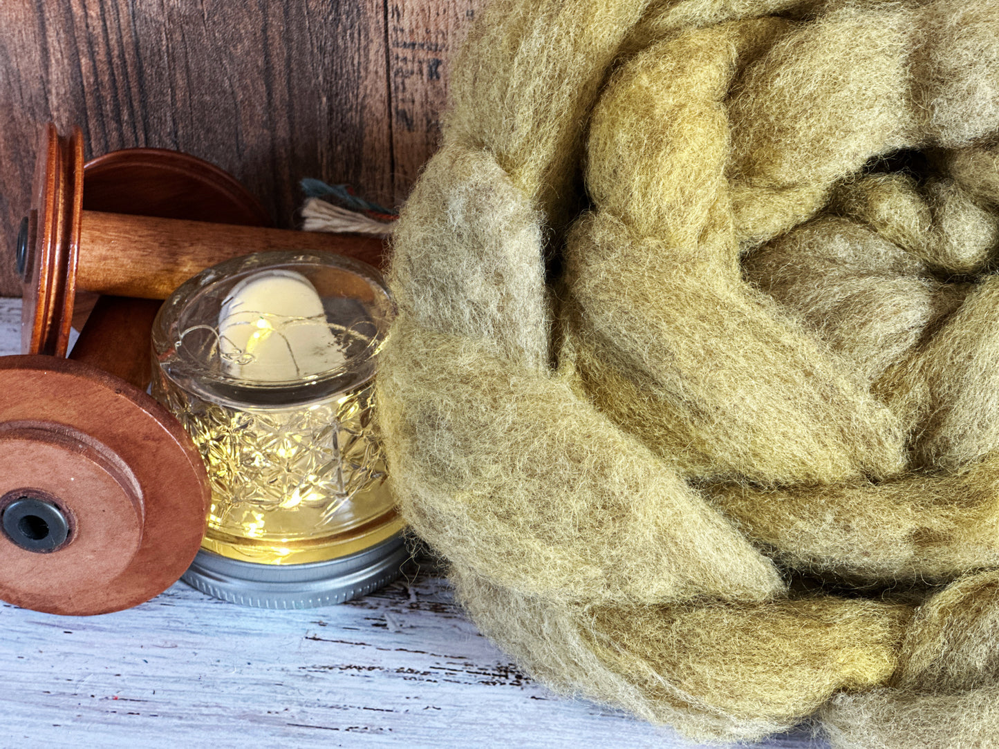 Duckling Yellow 80/20 Shetland and Southdown Heathered Wool Roving