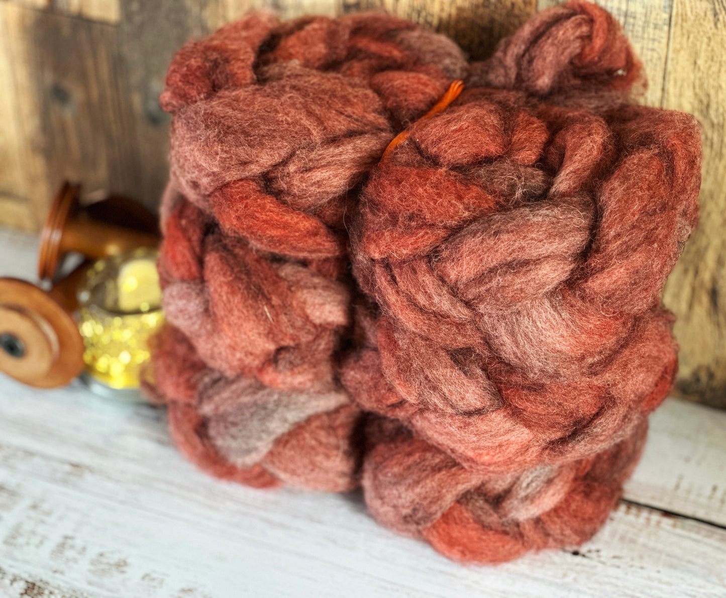 Tangelo 80/20 Shetland and Southdown Heathered Wool Roving