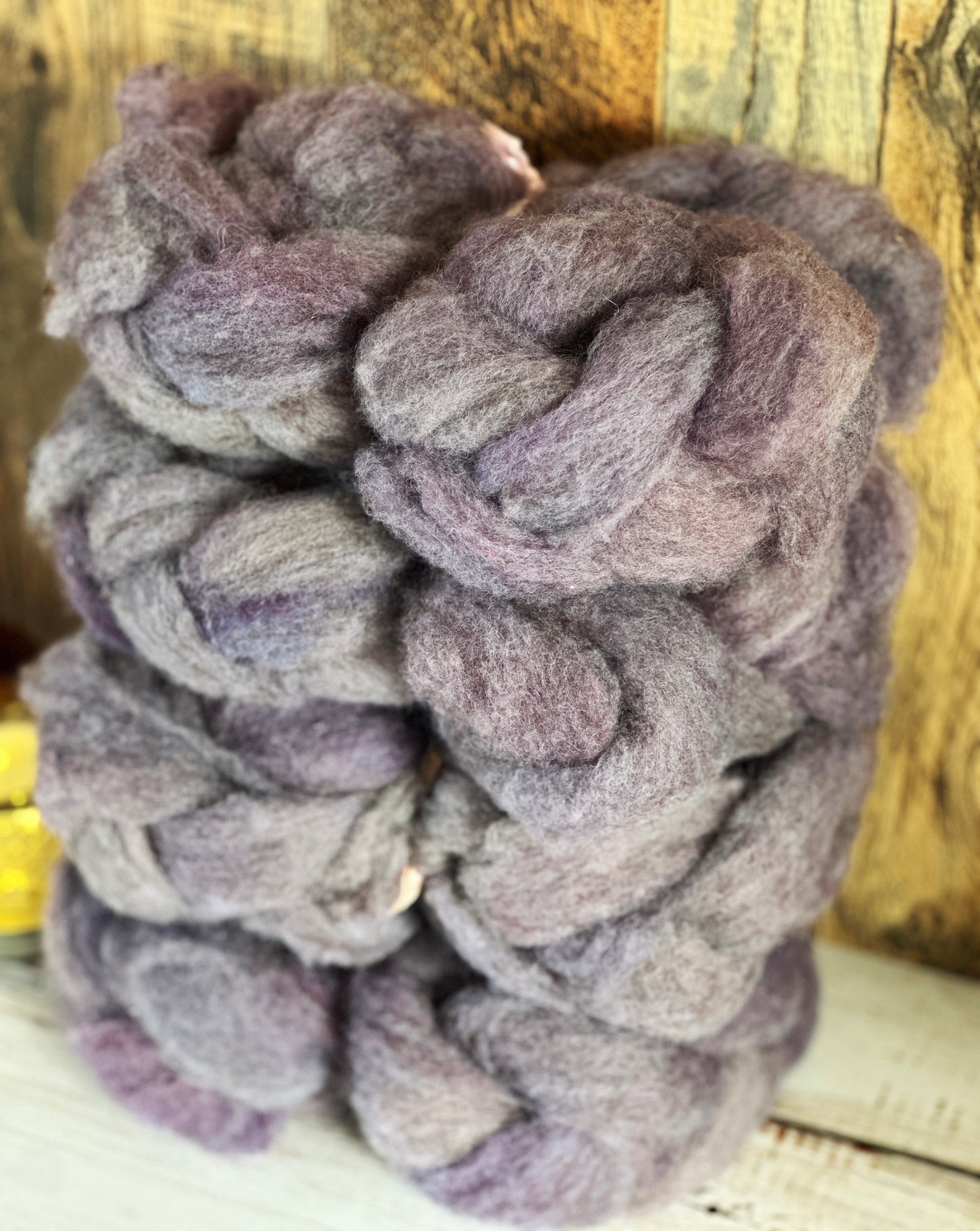 Lavender 80/20 Shetland and Southdown Heathered Wool Roving
